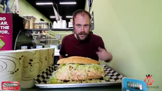 4½ lb Sub Sandwich Challenge | Manvfood | Meat Mountain | New Record |Under 4 mins?