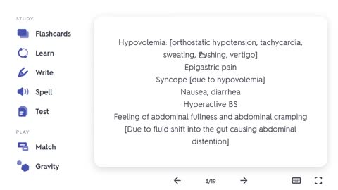 Rapid Dumping Syndrome symptoms - Dizziness. Vertigo and Hypovolemia