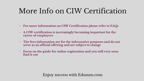 CIW 1D0-184 Certification Study Guide with Questions