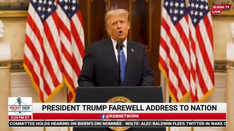 Trump's Farewell Speech [clip] "I go from this majestic place"