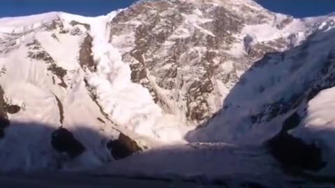 Avalanche on Khan Tengri Mountain