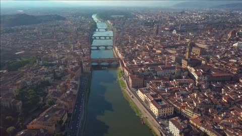 aerial panoramic view of florence at sunset italy