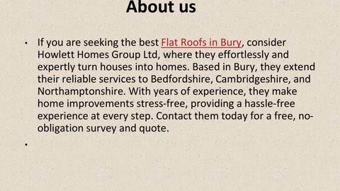 Get The Best Flat Roofs in Bury.