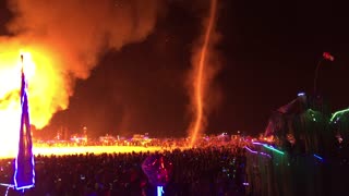 Fire Tornadoes Shoot out of Bonfire at Festival