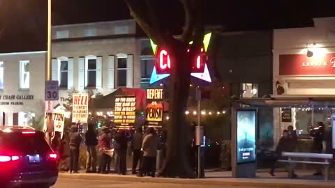 People Protesting Comet Pizza in Washington DC