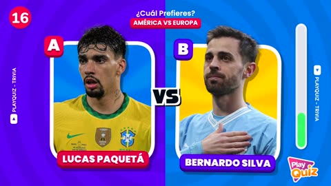 ¿Qué Jugador Prefieres? ⚽️🤔 Europa Vs América 🌎 Salva 1 Futbolista | Play Quiz de Fútbol