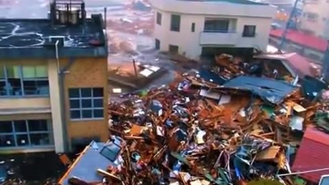 Deveststing footage of the 2011 Tsunami