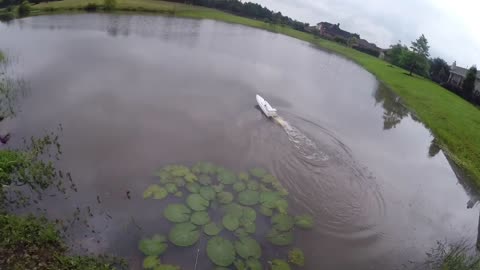 Fisherman uses RC boat to catch a fish!