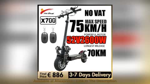 ☘️ EU STOCK 52V 2600W Dual Motor Electric Scooter 75KM/H Max Speed Folding E Scooter 70KM Long Range