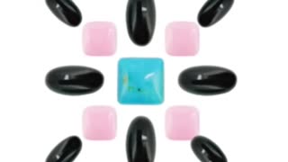 onyx oval-shape cab and Princess spiny oyster square-shape with Natural turquoise square-shape