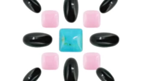 onyx oval-shape cab and Princess spiny oyster square-shape with Natural turquoise square-shape