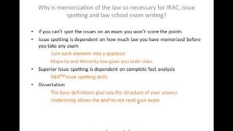 Learn IRAC R&R Issue Spotting For Law School: Never Miss an Issue Again on Law School Exams!