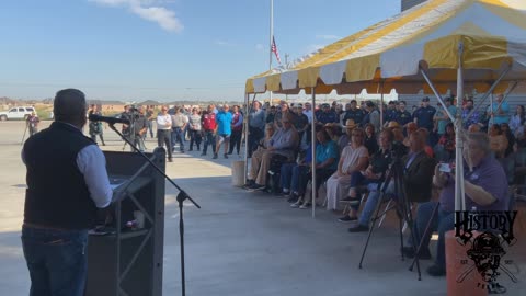 Mayor Javier Jovan speaking at Fire Station # 9