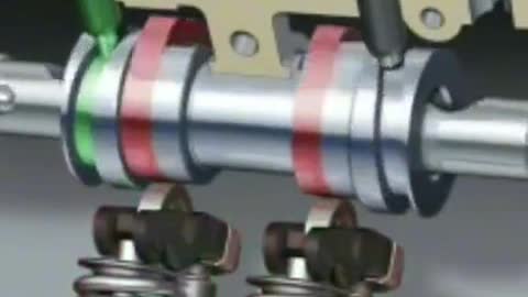 Variable valve lift mechanical operation animation