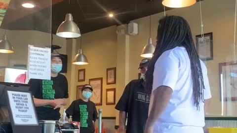 Angry Wingstop Customer Throws Register Through a Window