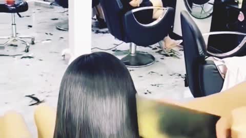 Girl hair cut so funny way ♥ cutting process amazing #viral#treevideo