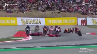 Il video dell’incidente di Bagnaia al Gp di Barcellona