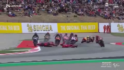 Il video dell’incidente di Bagnaia al Gp di Barcellona