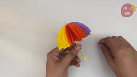 How to make paper umbrella / easy paper crafts for kids
