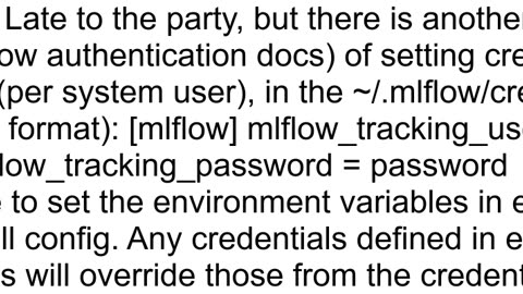 How to connect to MLFlow tracking server that has auth