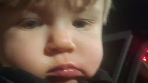 Baby eats watermelon for the first time