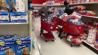 Comedian Pretends to Hoard Toilet Paper in Grocery Store