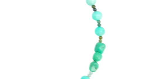 Natural turquoise and faceted Milky Blue Aquamarine roundle beads with colorful Tourmaline Rubellite