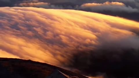 Sea of clouds sunset