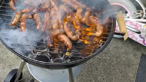 Funny barbecue at home