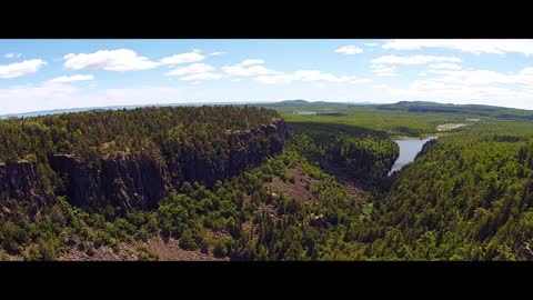 Flying a drone through Ouimet Canyon