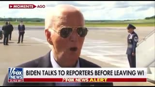 Biden speaks to reporters after the Rally