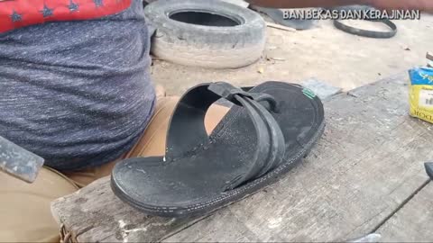 making sandals from used motorcycle tires