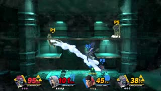 Ganondorf and Ganondorf vs Sephiroth and Little Mac on Shadow Moses Island (Super Smash Bros)