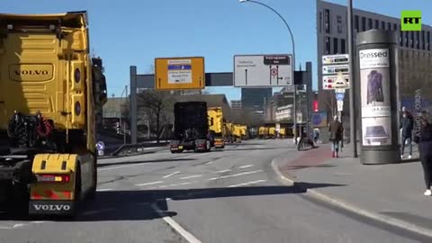 Truck drivers in Germany rally against high petrol prices