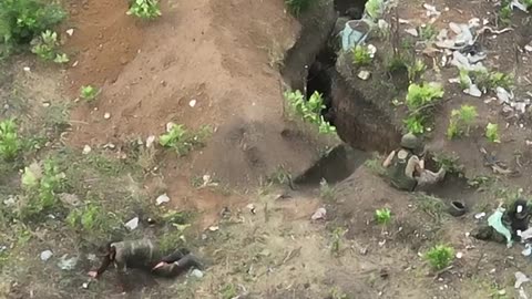 Russian Soldiers Pinned Down Near a Small Group of Trenches Are Shredded One-by-One