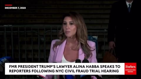 Trump’s Lawyer Alina Habba Speaks to Reporters Following NYC Trial Hearing