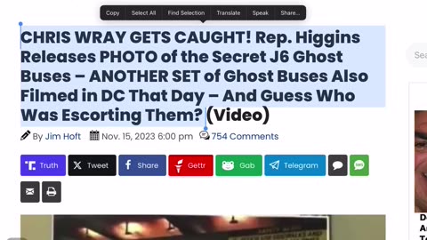 CHRIS WRAY GETS CAUGHT! Rep. Higgins Releases PHOTO of the Secret J6 Ghost Buses