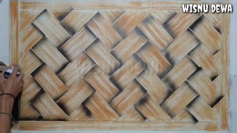 3d wall painting woven motif