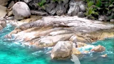 Wonderful beach view with water and rocks #shorts​ #beautifuldestinations​ #travel