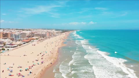 aerial view of the beautifull beaches of costa blanco spain