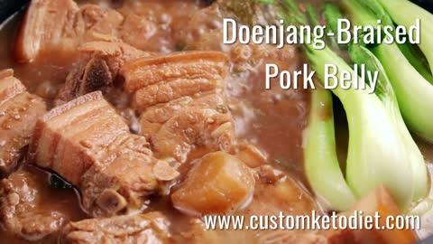 Keto Doenjang-Braised Pork Belly