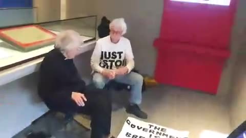 Elderly climate radicals try to smash the glass protecting the Magna Carta at the British Library