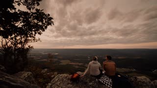 Couple on a Date at a Cliff Captured in Time Lapse