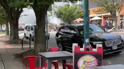 Towson Hot Bagel - Car On Fire
