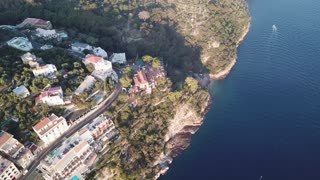 Drone footage above hotel in Sorrento, Italy