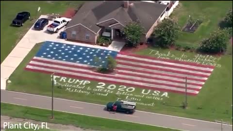 Florida man paints flag on lawn