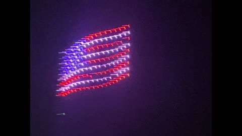 American Flag Drone Show - Galveston Beach - 7-4-22