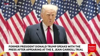 President Donald Trump debriefs Press After the E. Jean Carroll defamation hearing