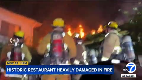 Fire erupts at former Pacific Dining Car restaurant site in Westlake District | ABC7 News