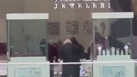 Smash and grab by a group of criminals in a jewelry store in California